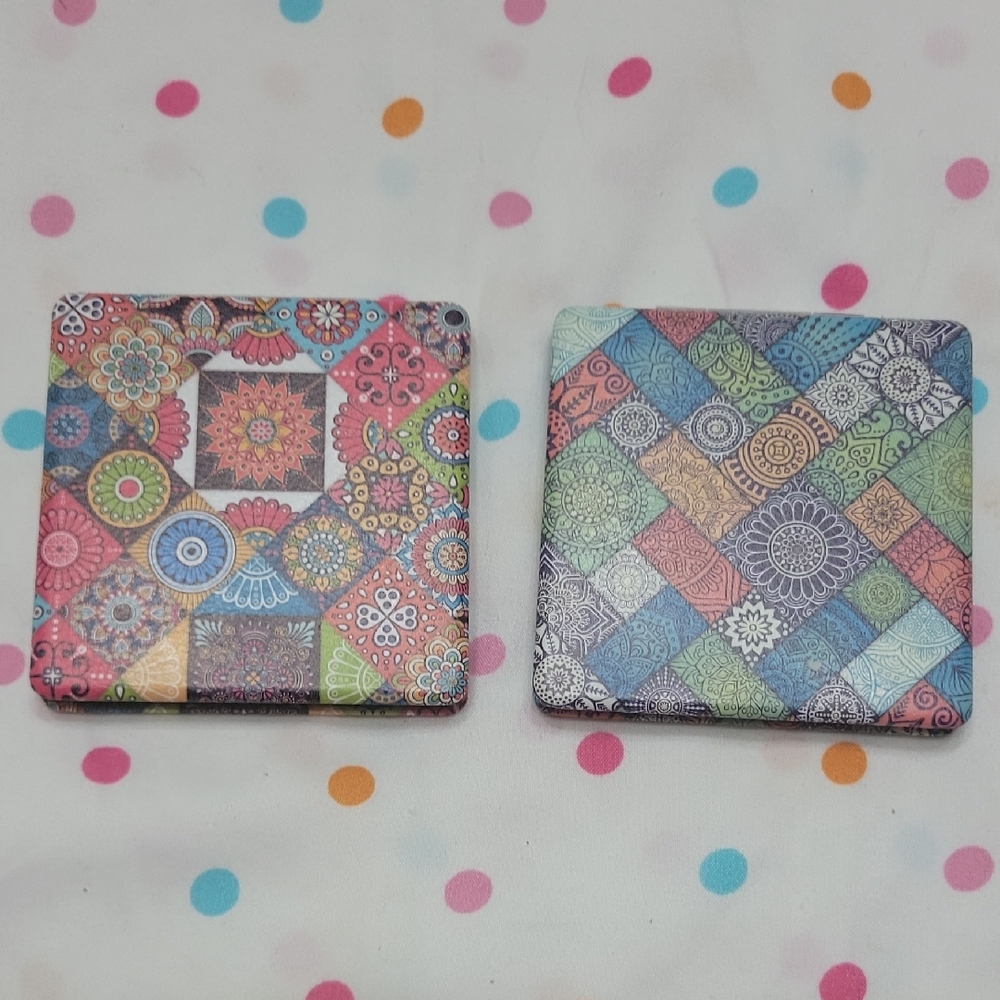 Double sided compact mirrors Set Of 2